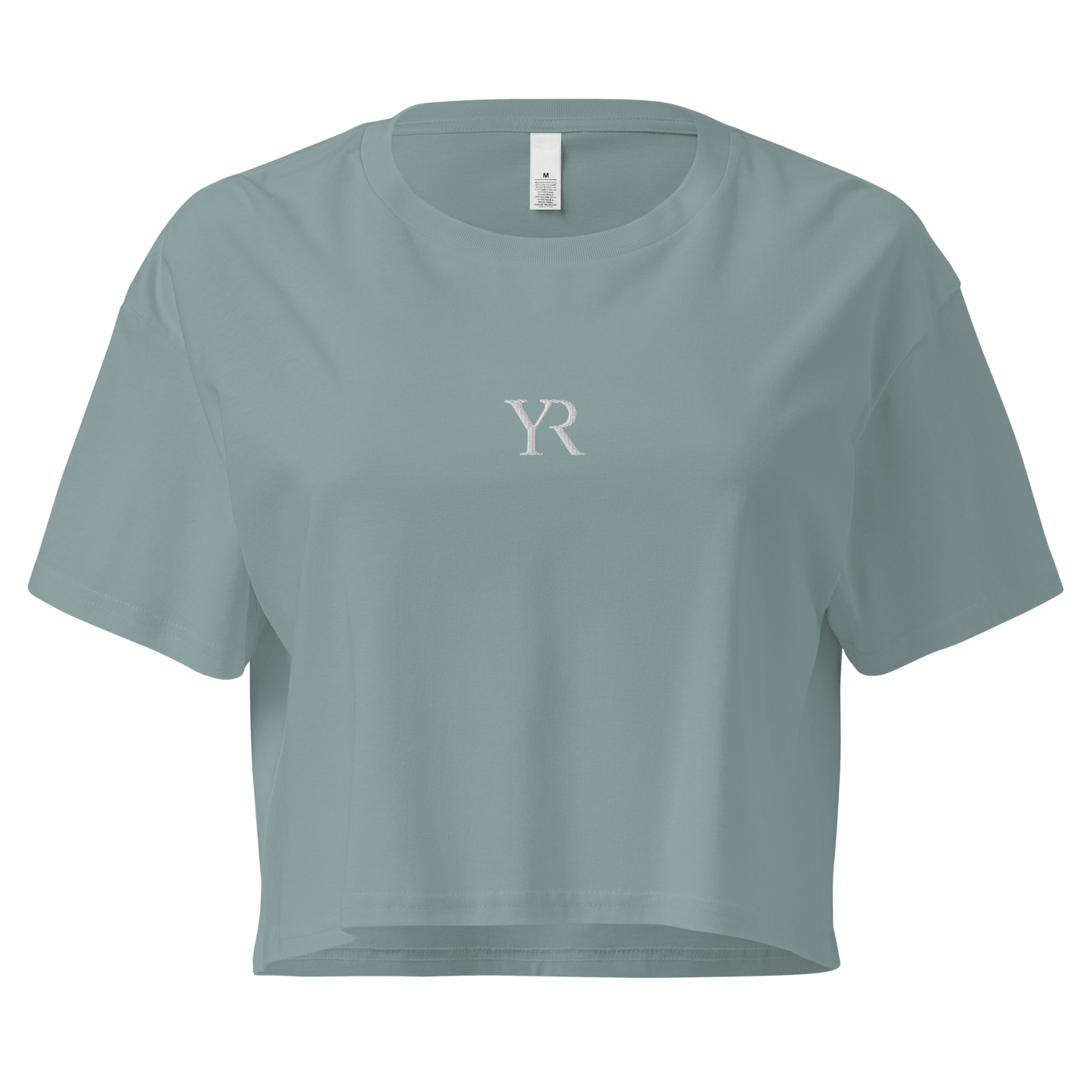 T-shirt coton peigné — Crop top — Vert minéral