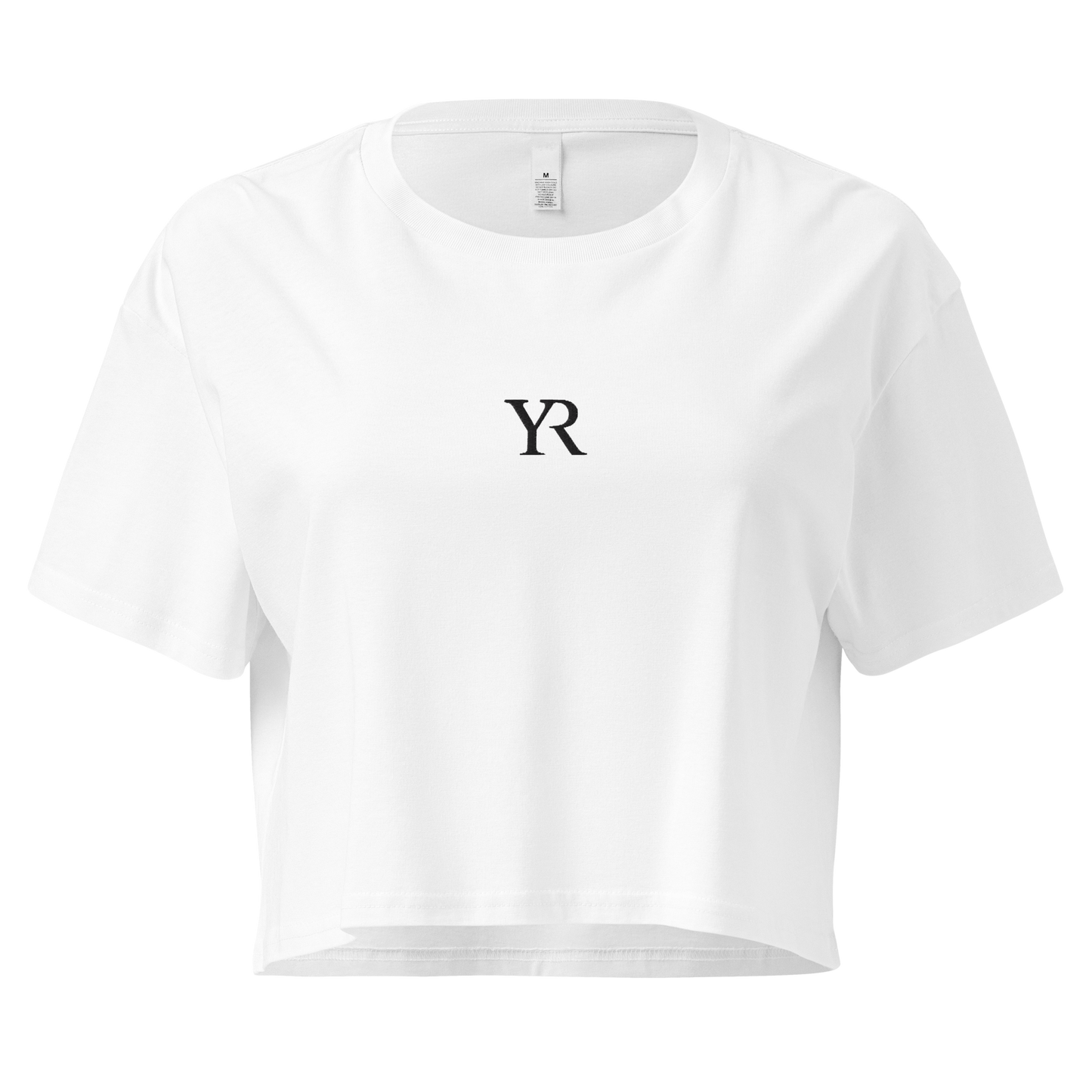 T-shirt coton peigné — Crop top — Blanc neige