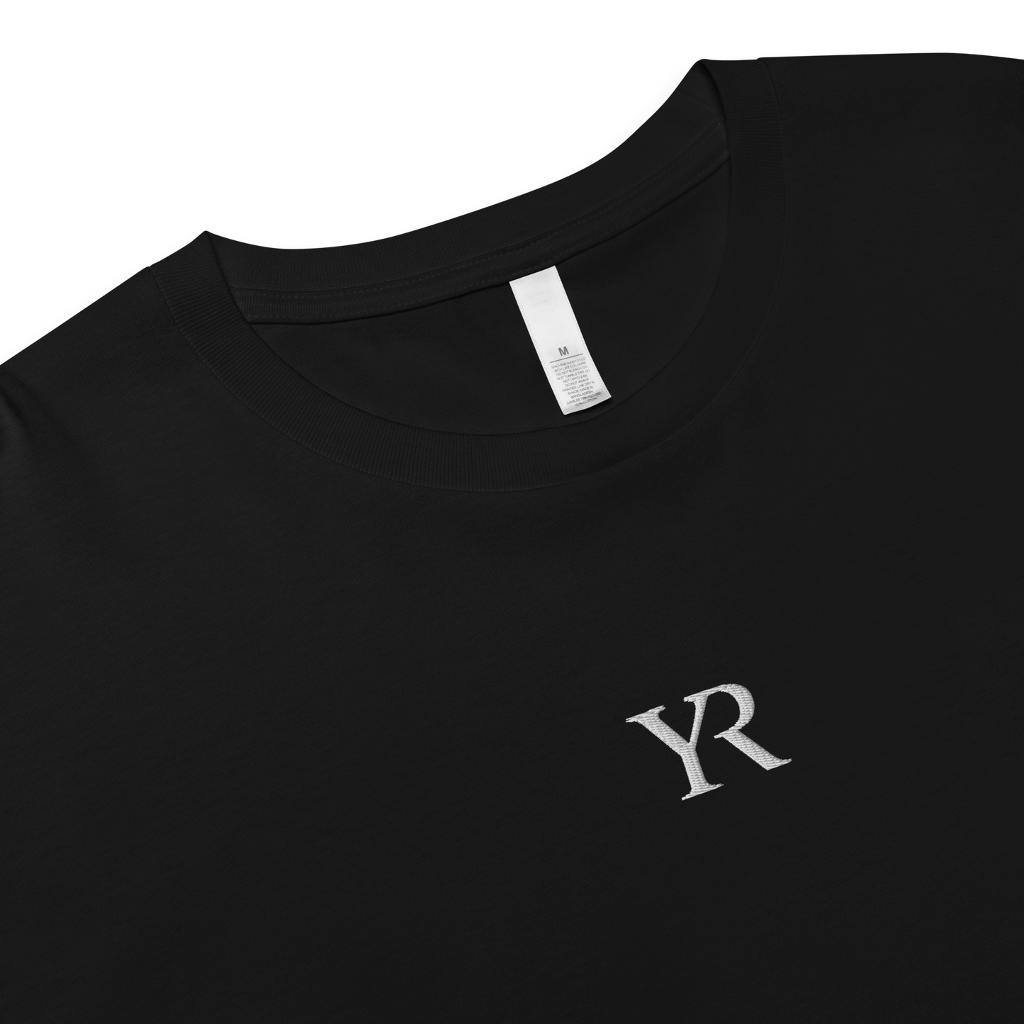 T-shirt coton peigné — Crop top — Noir profond