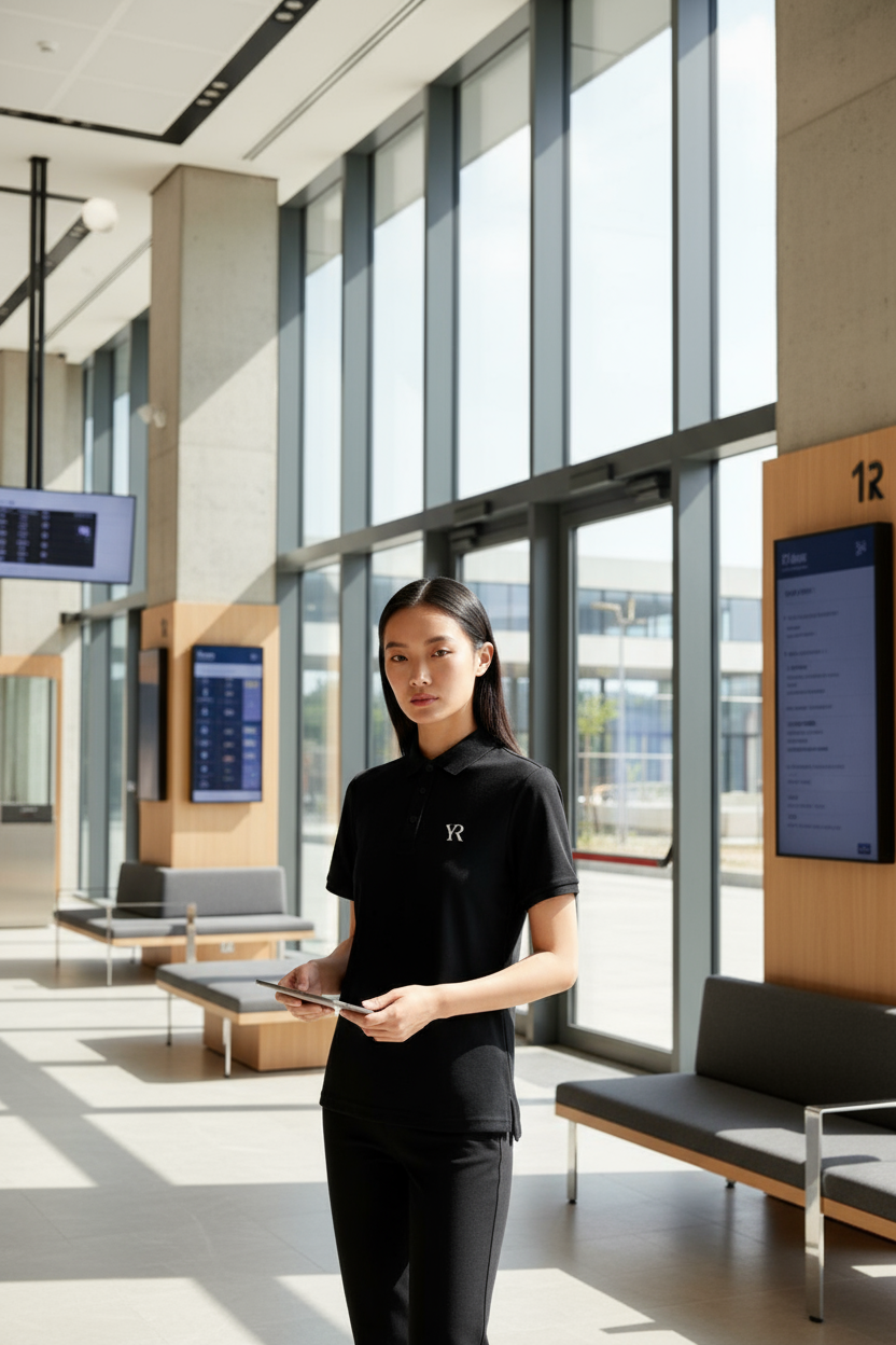 Polo piqué — Coupe classique — Noir profond