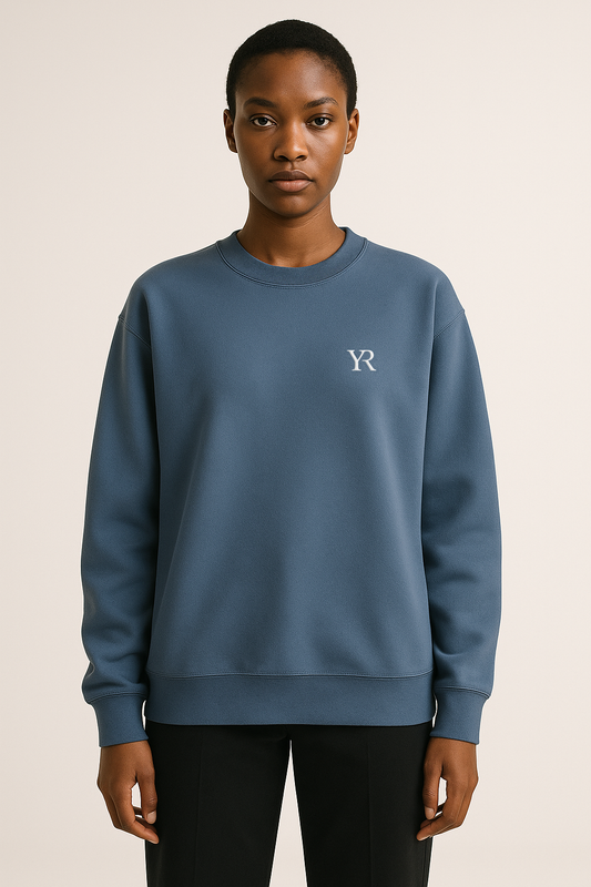 Pull coton doux — Coupe droite — Bleu indigo