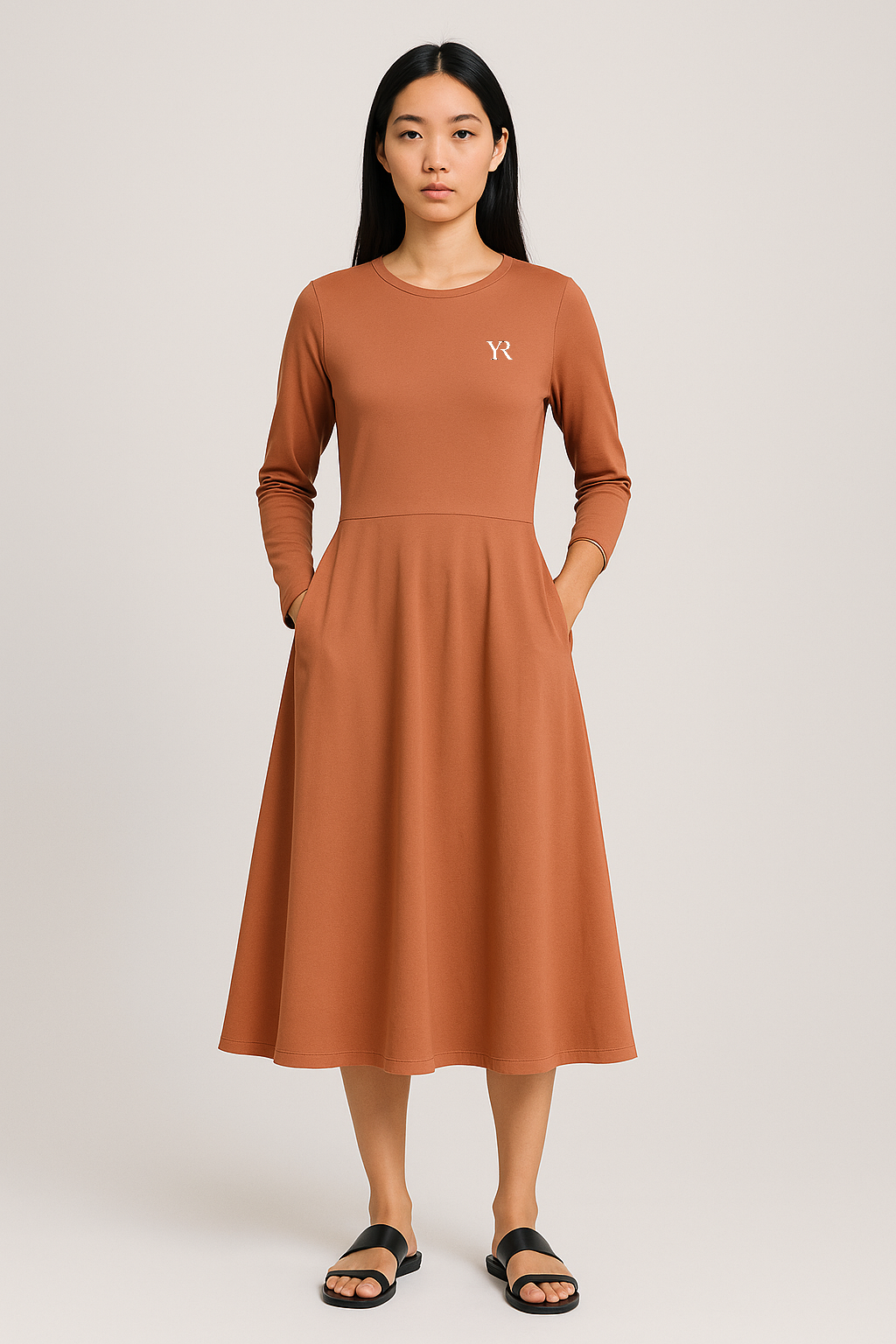 Robe manches longues — Terracotta