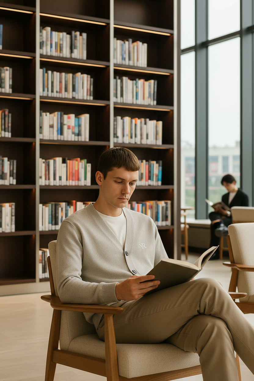 Cardigan en tricot jacquard — Coupe classique — Gris apus