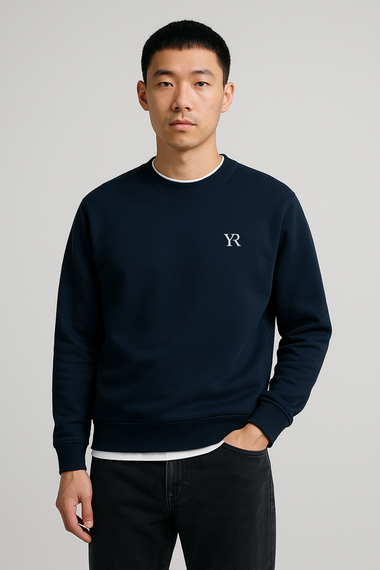 Pull coton bio — Coupe droite — Blue navy