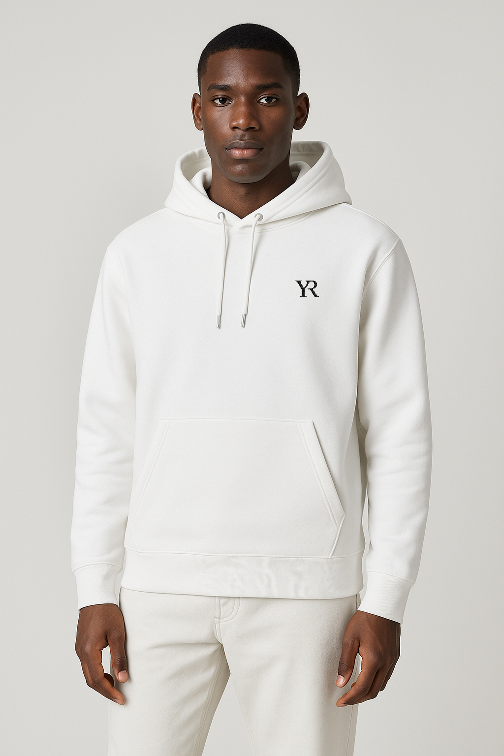 Sweat à capuche coton bio — Coupe droite — Blanc Neige