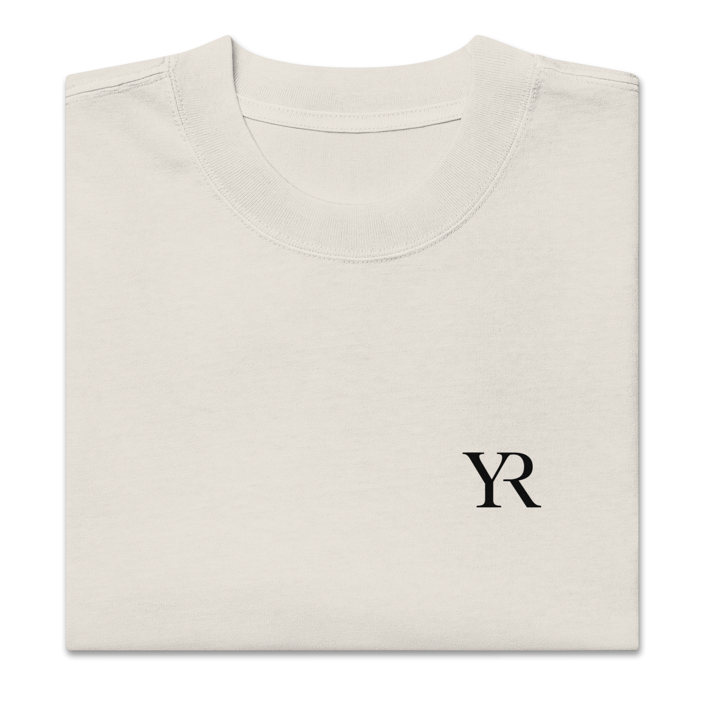 T-shirt coton cardé — Oversize — Blanc délavé