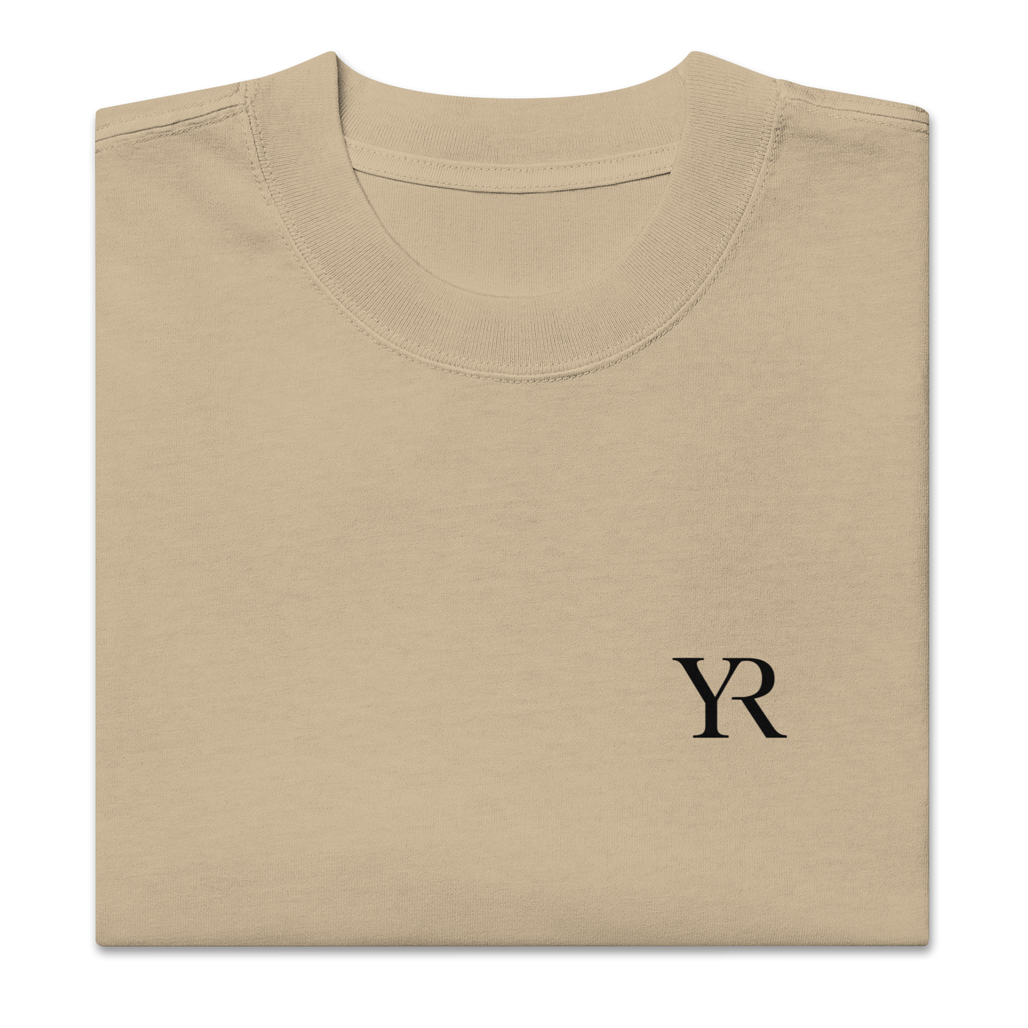 T-shirt coton cardé — Oversize — Beige délavé