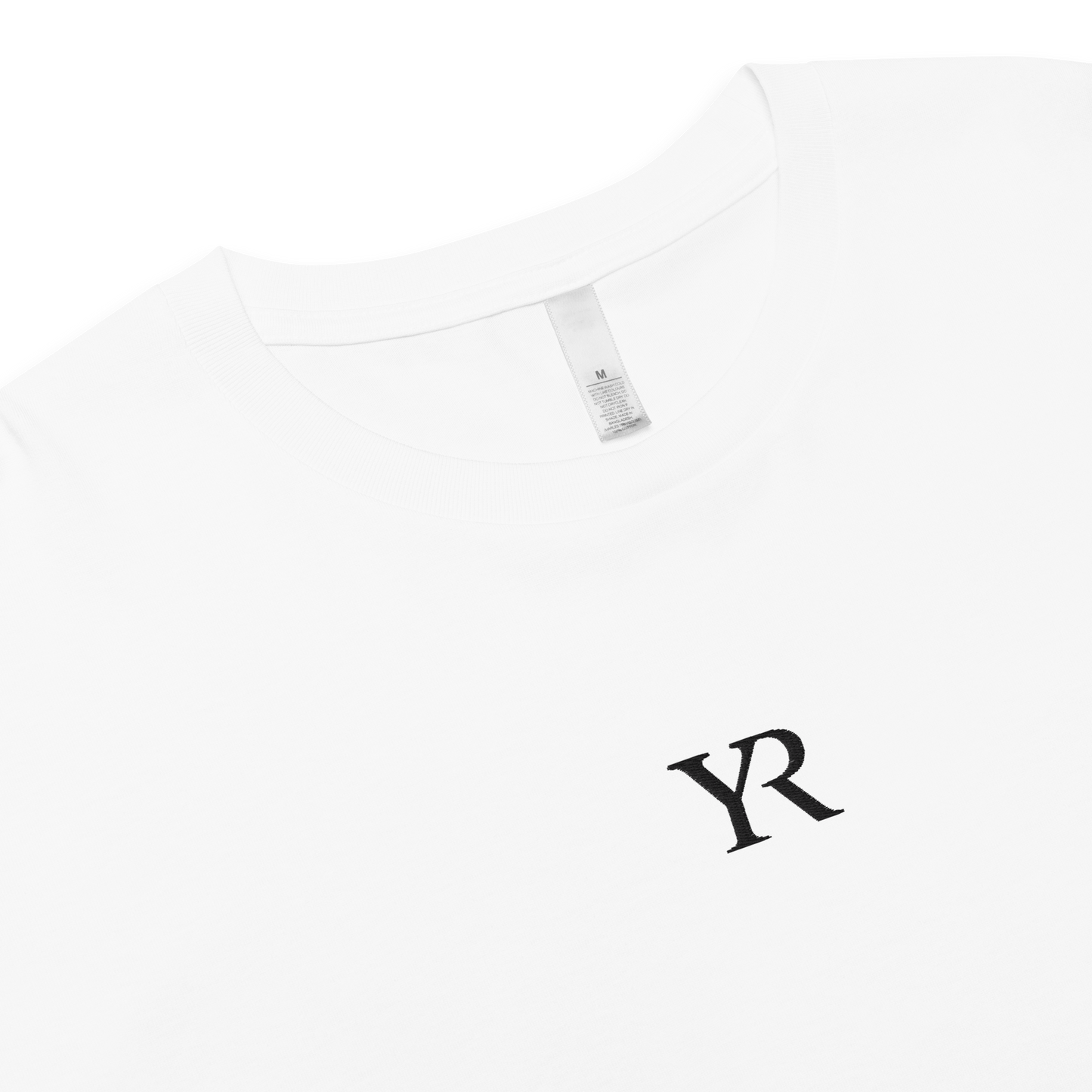 T-shirt coton peigné — Crop top — Blanc neige