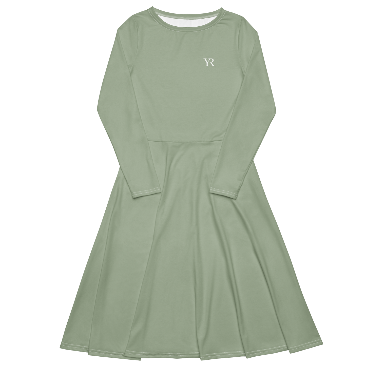 Robe manches longues — Vert sauge