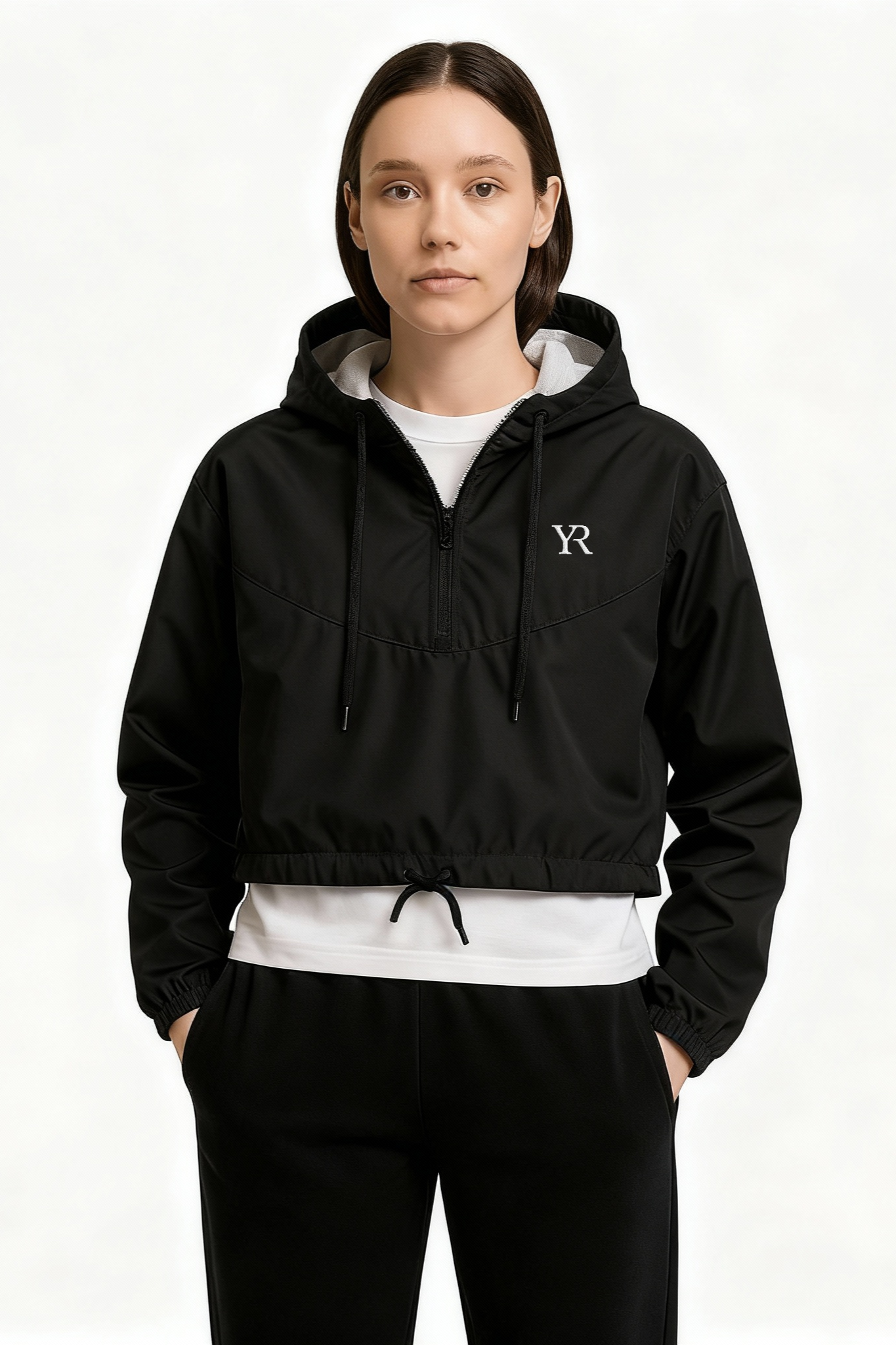 Coupe-vent — Cropped — Noir profond