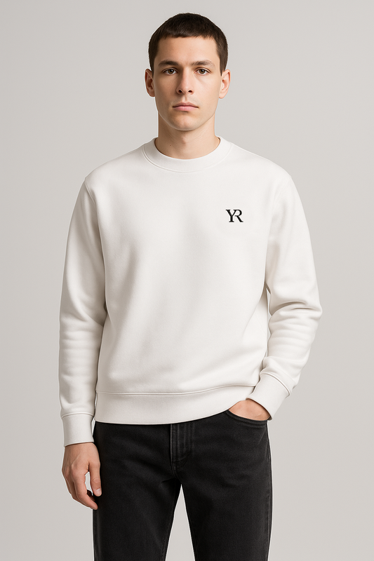 Pull coton bio — Coupe droite — Blanc neige