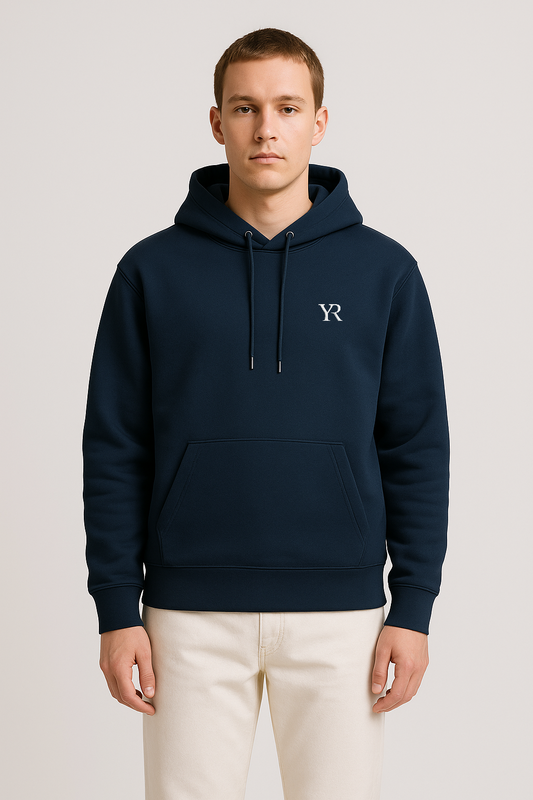 Sweat à capuche coton bio — Coupe droite — Blue navy