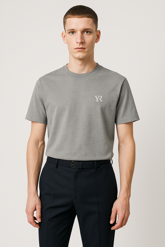 T-shirt coton bio — Coupe droite — Gris chiné