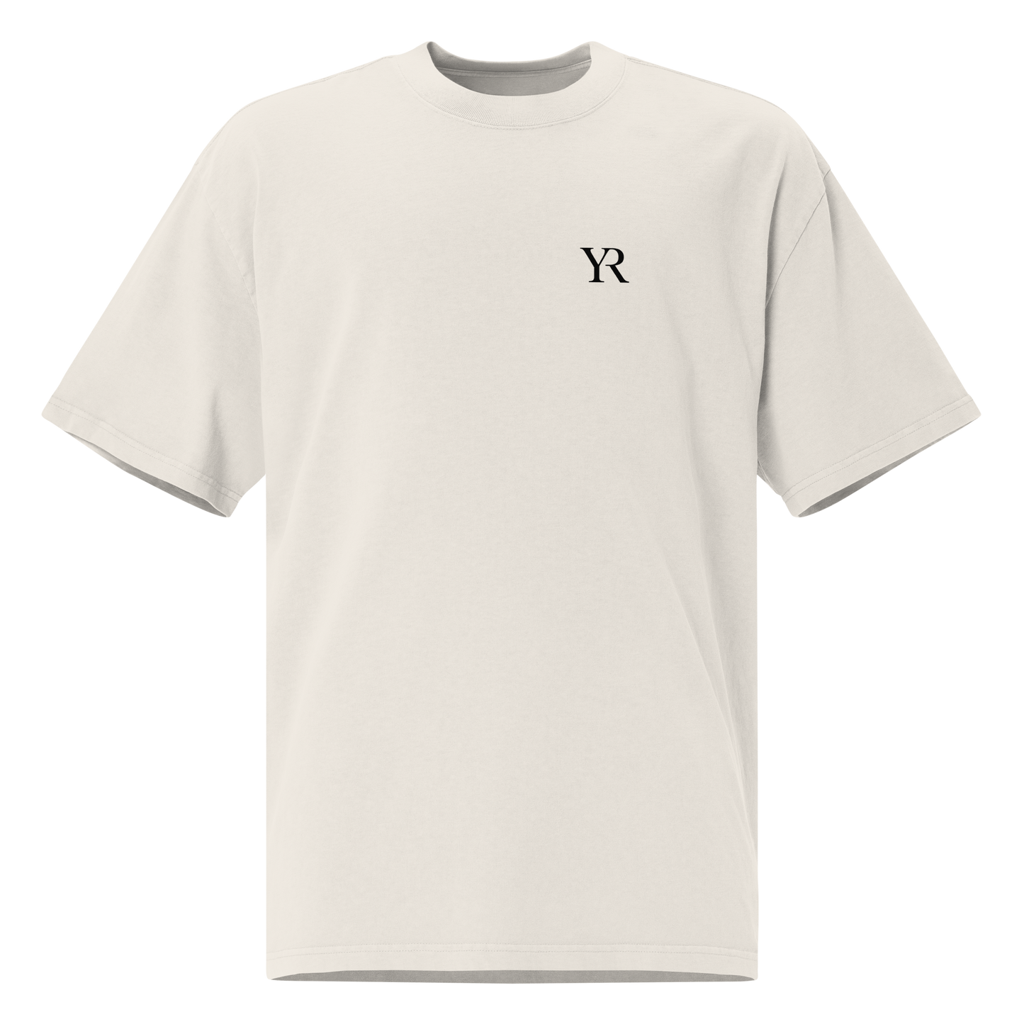 T-shirt coton cardé — Oversize — Blanc délavé